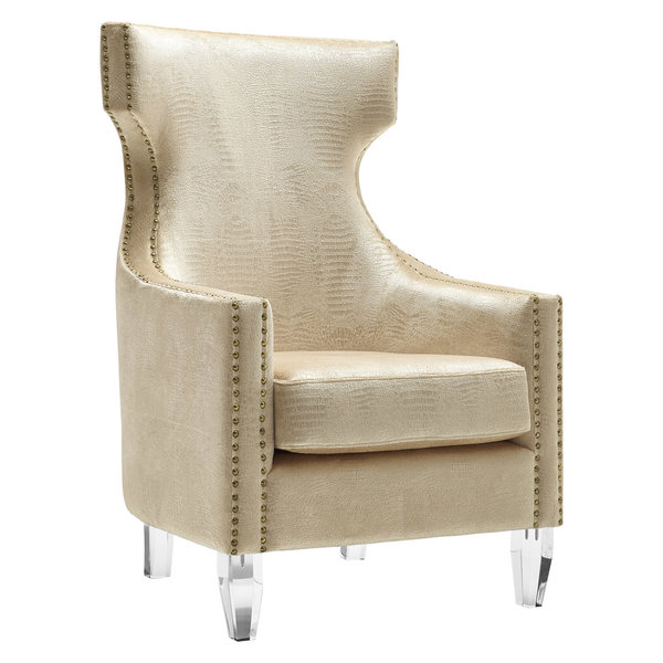 Tov Furniture Tov Furniture Gramercy Gold Croc Velvet Wing Chair TOV-A76